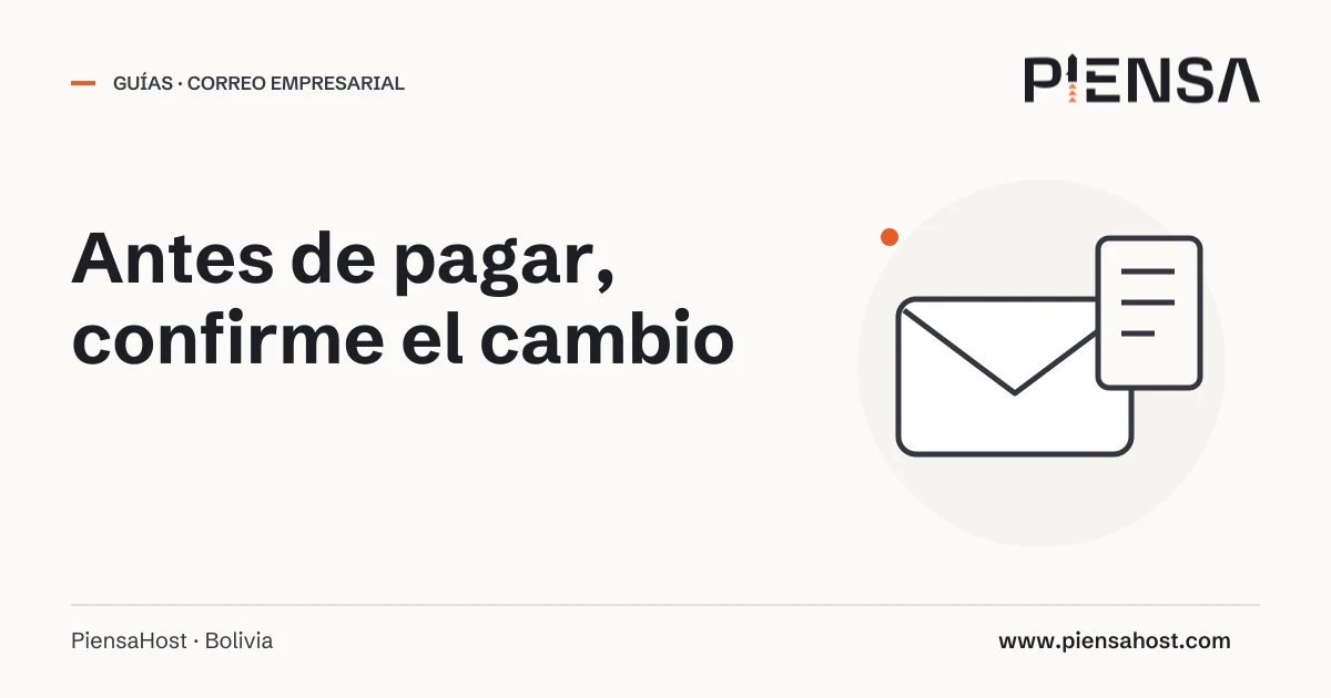 Antes de pagar, confirme el cambio